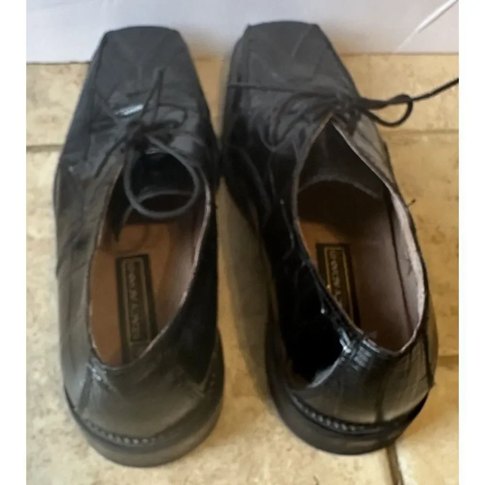 STACY ADAMS GENUINE SNAKE SKIN LEATHER BLACK LACE UP DRESS SHOE SZ‎ 8.5M